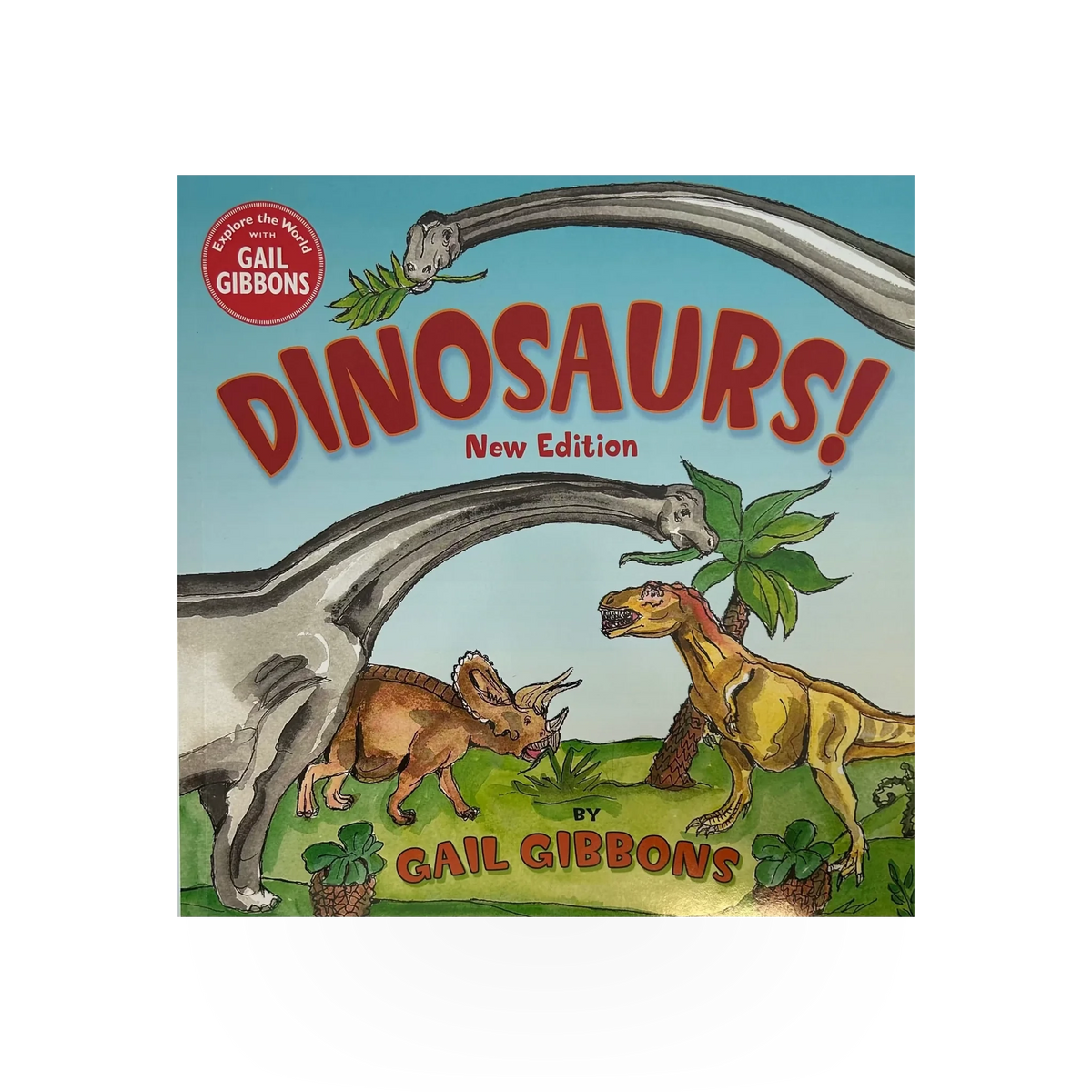 Cover image of the Penguin Random House "Dinosaurs!" book, showcasing colorful dinosaur illustrations on the front cover.