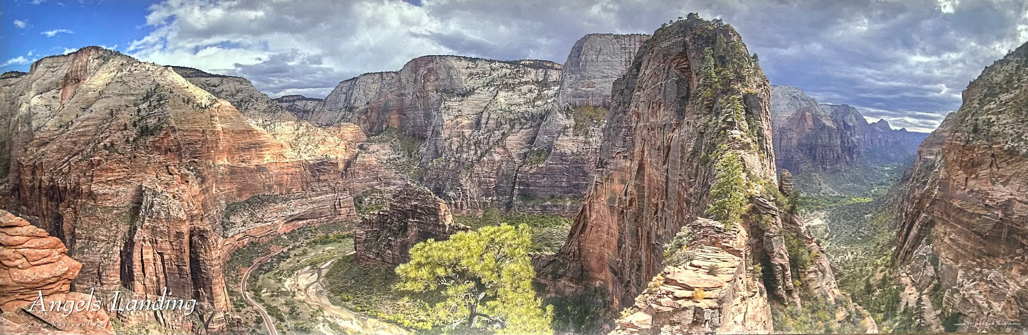 Poster - Turville Angels Landing Pano - D - Zion Natl Park Forever Project