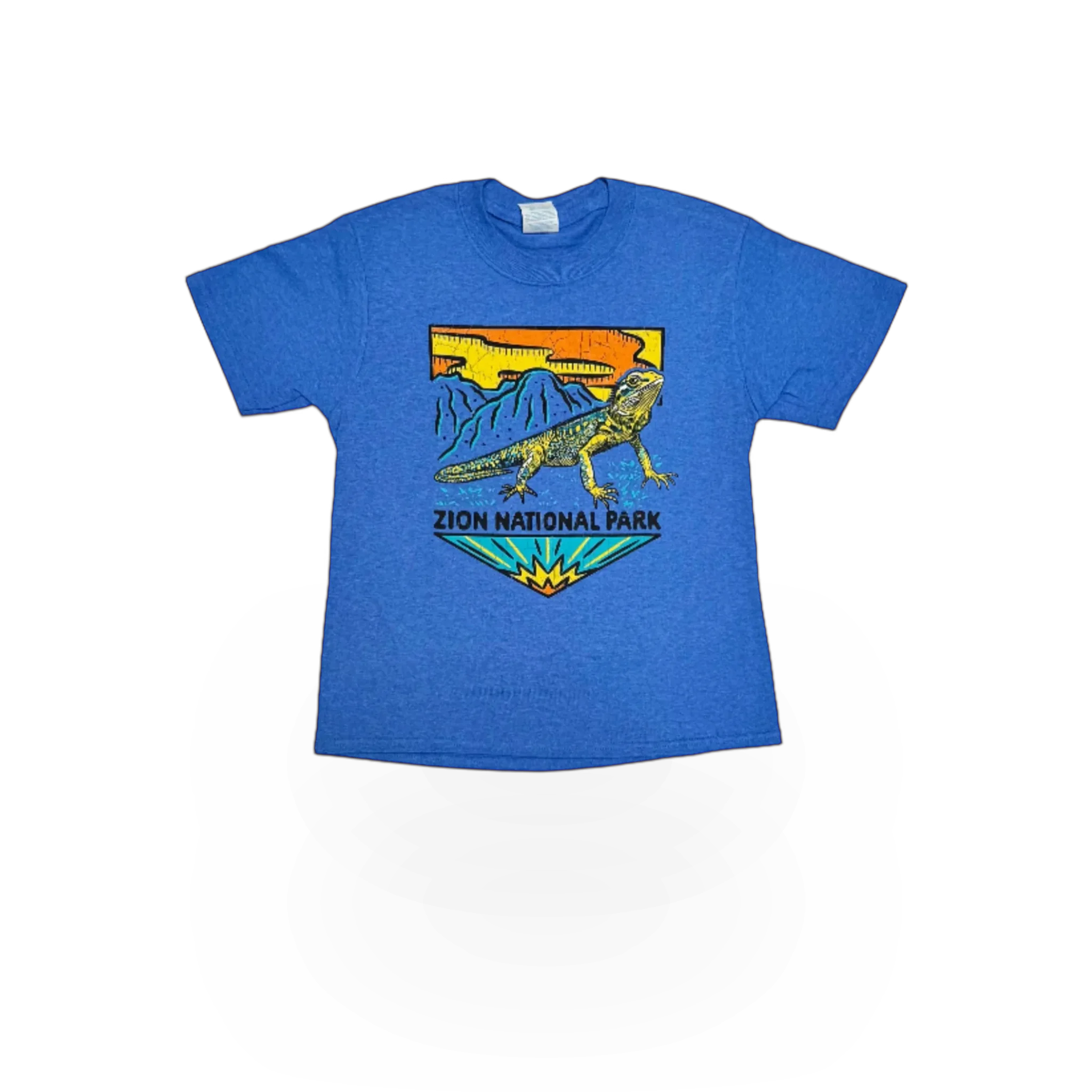 RMR Designs themed T-shirt featuring a detailed woodblock-style collared lizard graphic on the front.