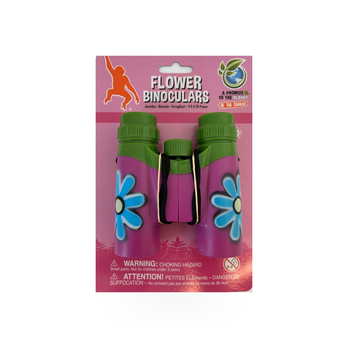 Pink flower-patterned VA binoculars by Wild Republic, showing the full view of the colorful, compact optical device.