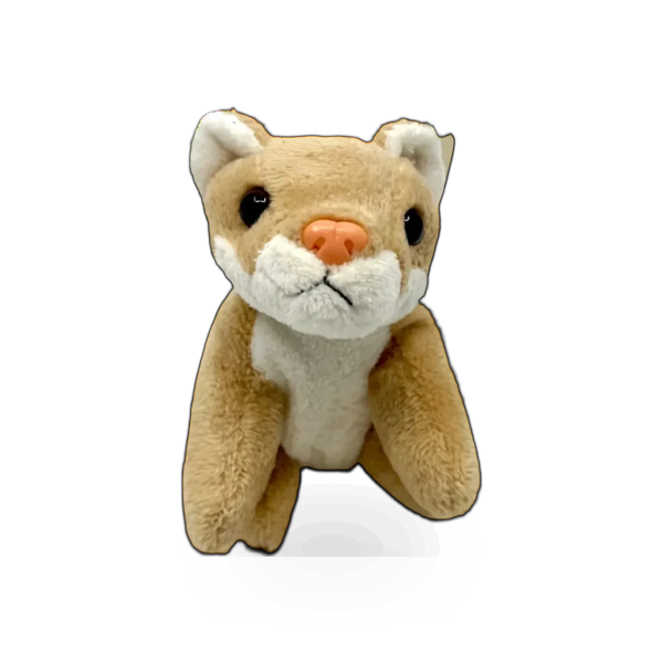 Unipak plush mountain lion finger puppet, soft and detailed toy, perfect for imaginative play or costume accessories.