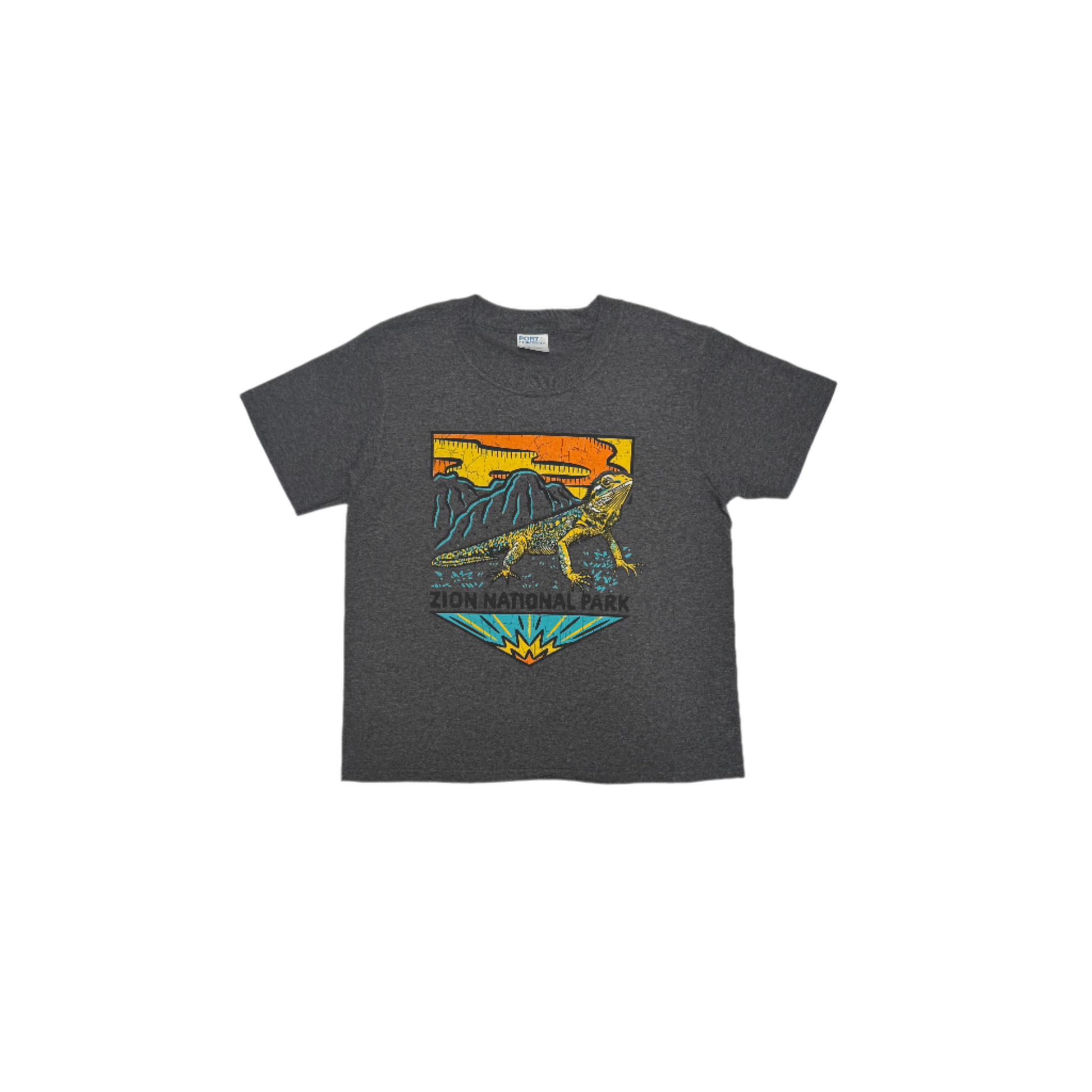 Tshirt - Yth Woodblock Collared Lizard - Zion Natl Park Forever Project