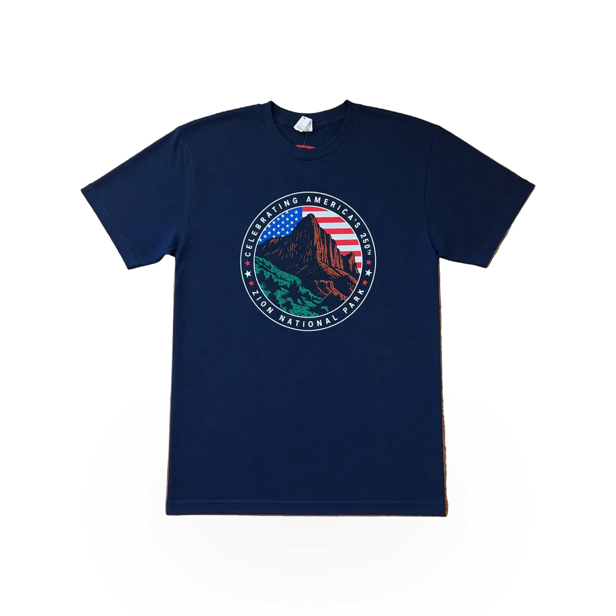 Keezer Sportswear ZNP America 250 flag-themed T-shirt with patriotic design, featuring the American flag and bold graphics.