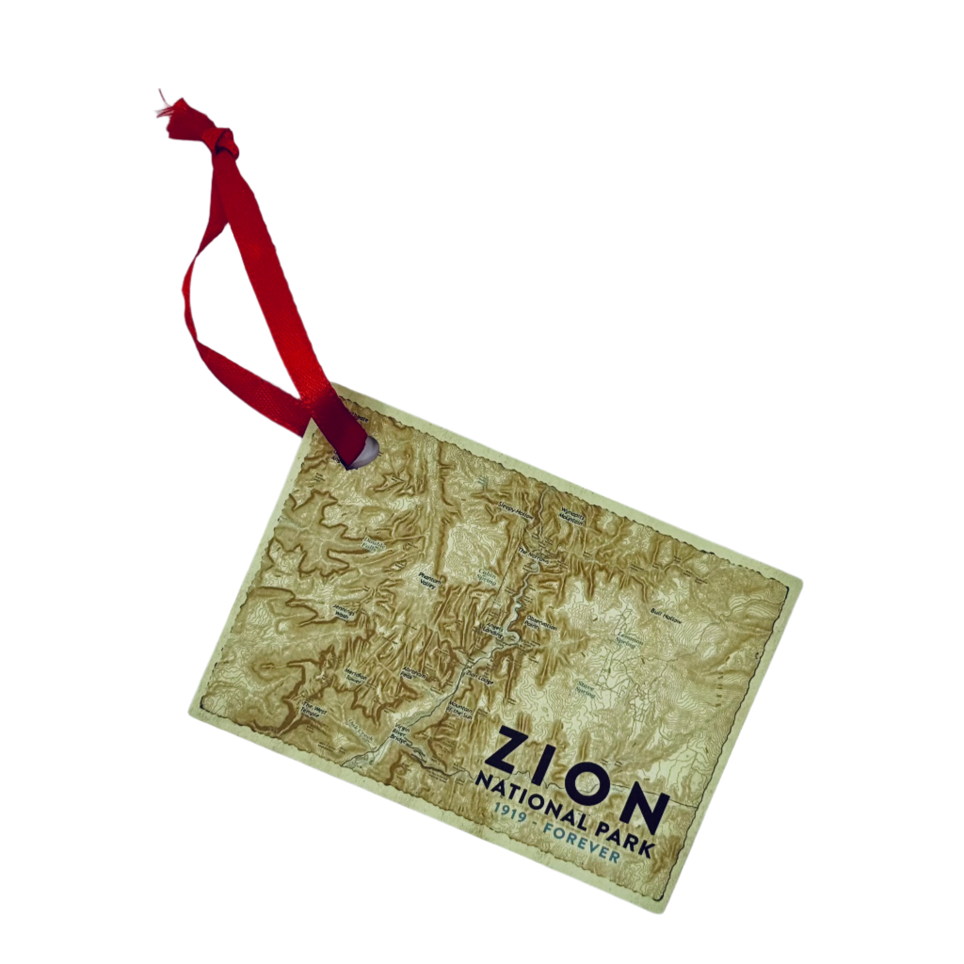 Ornament - Wood Map Postcard - Zion Natl Park Forever Project