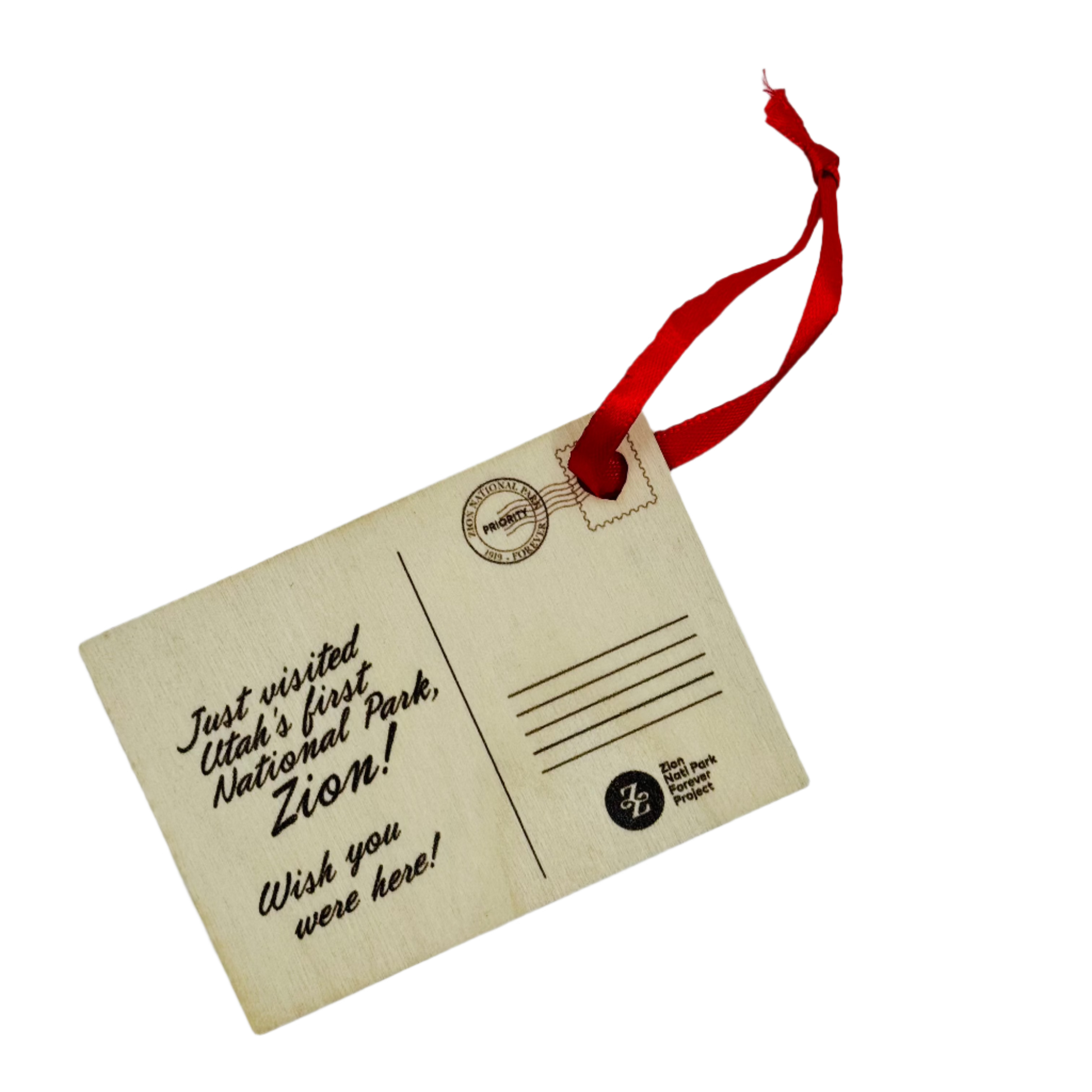 Ornament - Wood Map Postcard - Zion Natl Park Forever Project