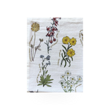 Wildflower-themed flour sack towel by McGovern Maps featuring colorful illustrations of wildflowers of the USA.