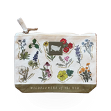 Wildflowers of the USA canvas zip pouch featuring vibrant floral designs, from McGovern Maps' Wildflowers of the USA collection.