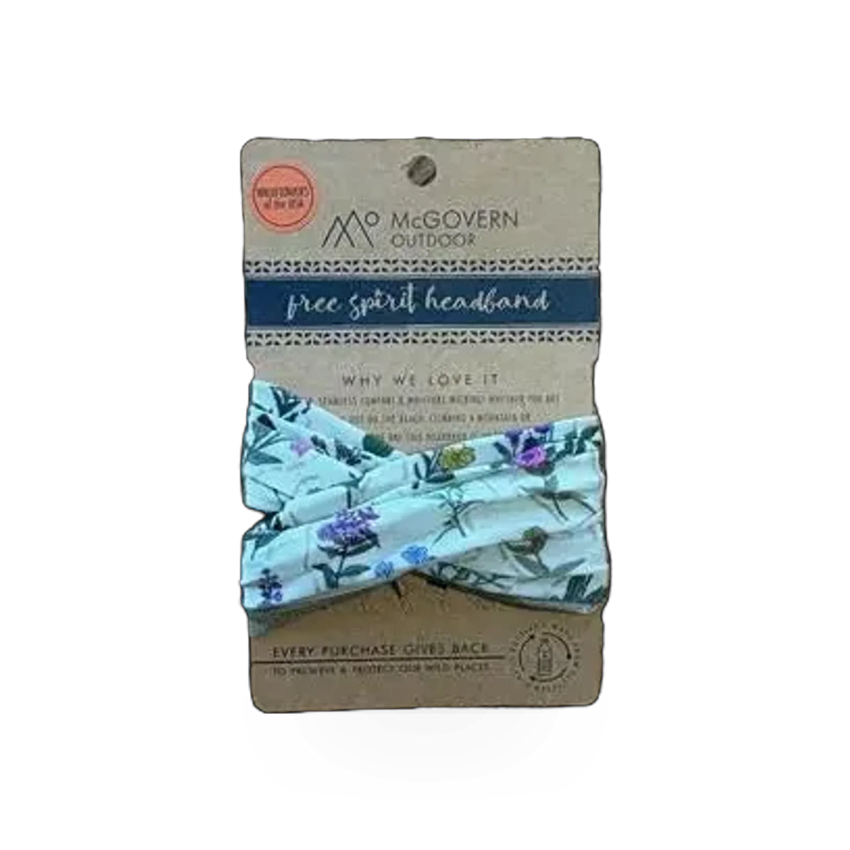 McGovern Maps Wildflowers of the USA theme headband featuring vibrant floral patterns and nature-inspired designs.