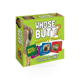 Screenshot of AdventureKeen's "Whose Butt" memory game box featuring colorful cartoon characters and playful design.