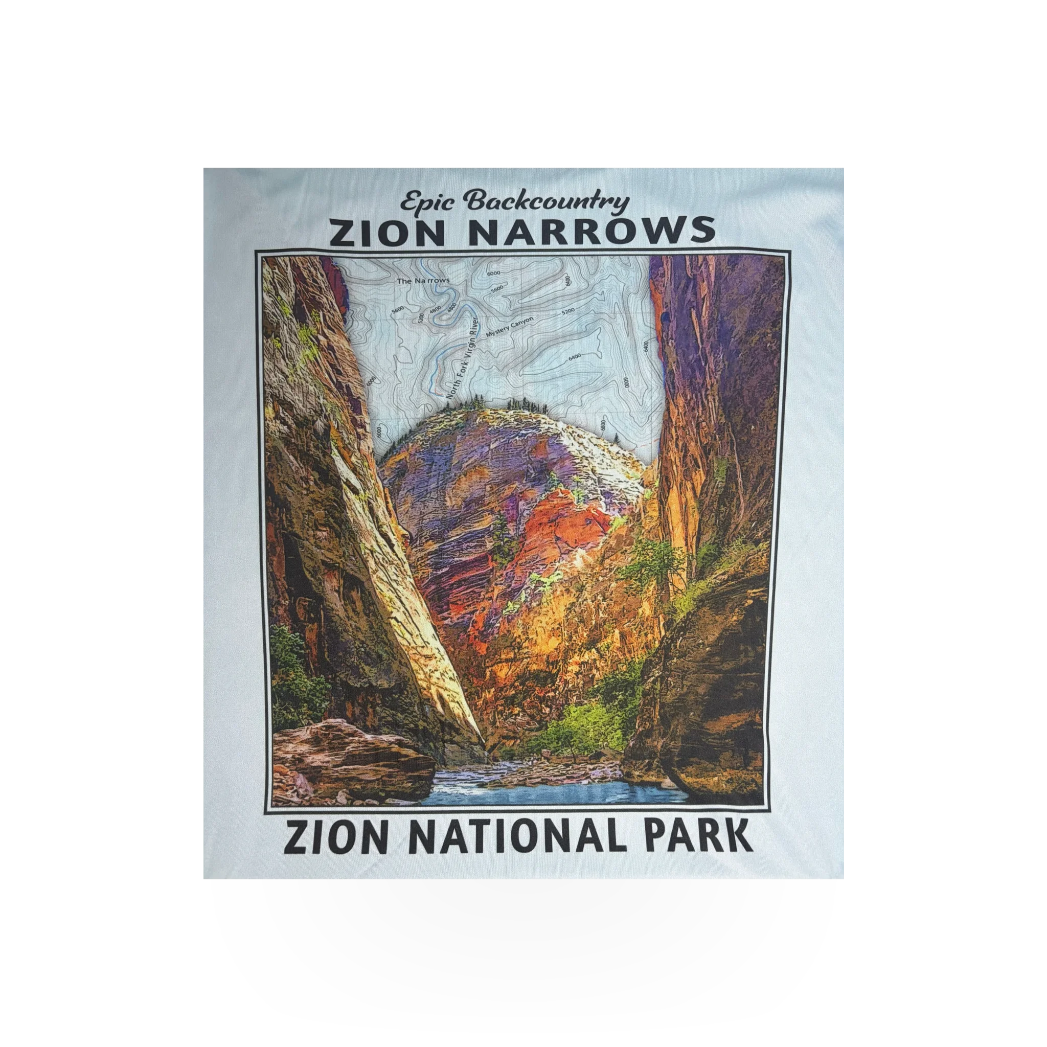 Tshirt - Epic Narrows Map Zion NP