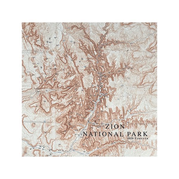 Bandana - 24" Zion Topo Map - Zion Natl Park Forever Project