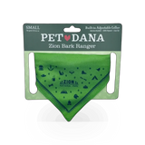 Impact Photographics BARK Ranger pet bandana in assorted colors, small/large size, featuring fun themed designs for dogs.