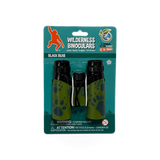 Wild Republic wilderness green binoculars showing a close-up of the compact, durable binoculars with green rubberized coating.