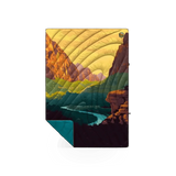 Rumpl Puffy blanket featuring Zion National Park theme, outdoor-inspired design, soft and cozy outdoor gear.