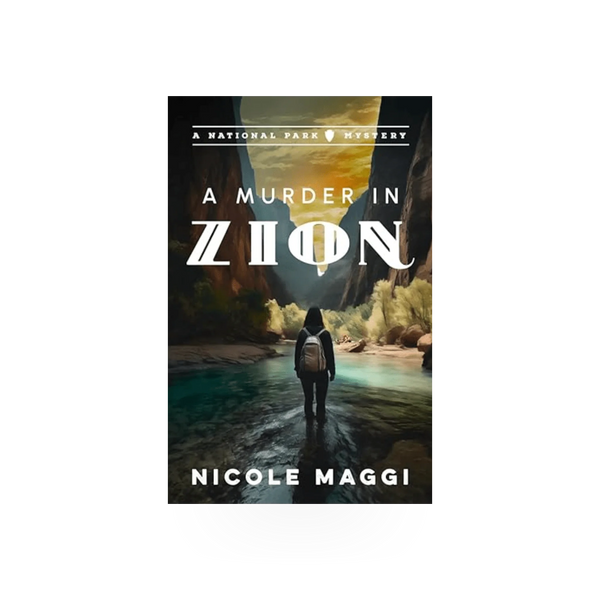 Cover of "A Murder in Zion" book by Independent Publishers Group, featuring a mysterious scene with dark and atmospheric imagery.