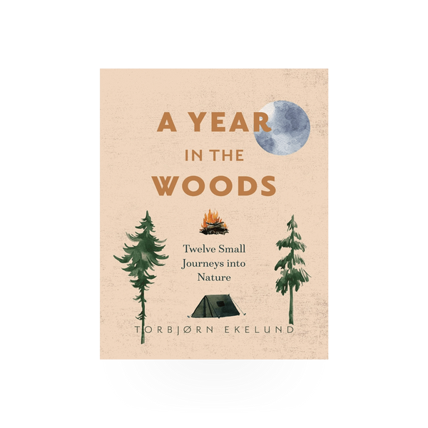 A hardcover book titled "A Year In The Woods" published by Ingram, featuring an illustrated woodland scene on the cover.