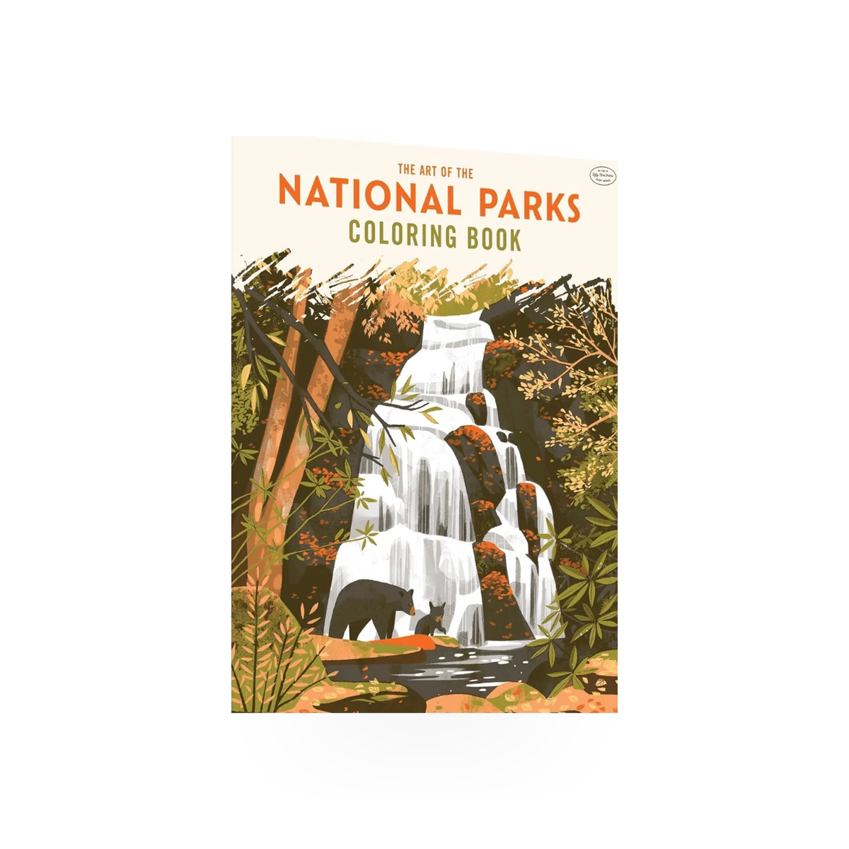 Coloring book titled Art of National Parks by Simon & Schuster, featuring scenic park illustrations on the cover.