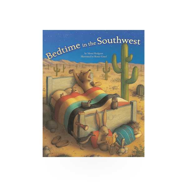 Children's board book titled "Bedtime in the SW" by Simon & Schuster, showing colorful illustrations and a bedtime scene.