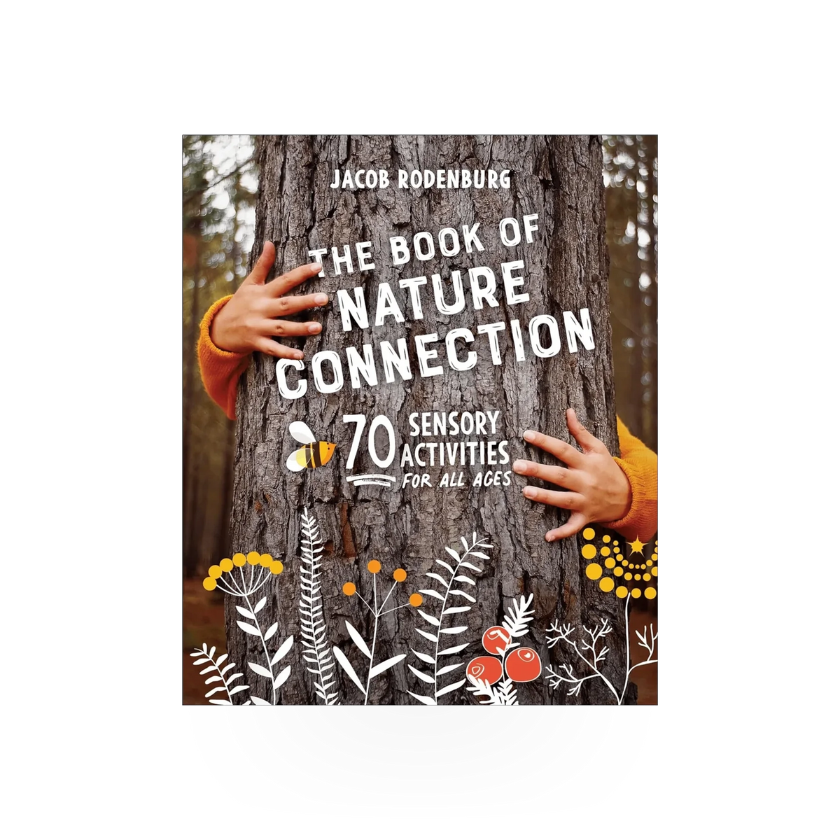Open copy of the Book of Nature Connection by Ingram, featuring natural themes and illustrations on the cover.