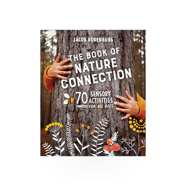 Open copy of the Book of Nature Connection by Ingram, featuring natural themes and illustrations on the cover.