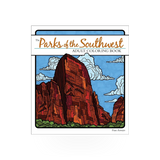 Coloring book titled Parks Of The SW by AdventureKeen featuring outdoor park illustrations on the cover.