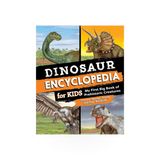Children's dinosaur encyclopedia book by Source Books, featuring colorful illustrations of dinosaurs for kids.