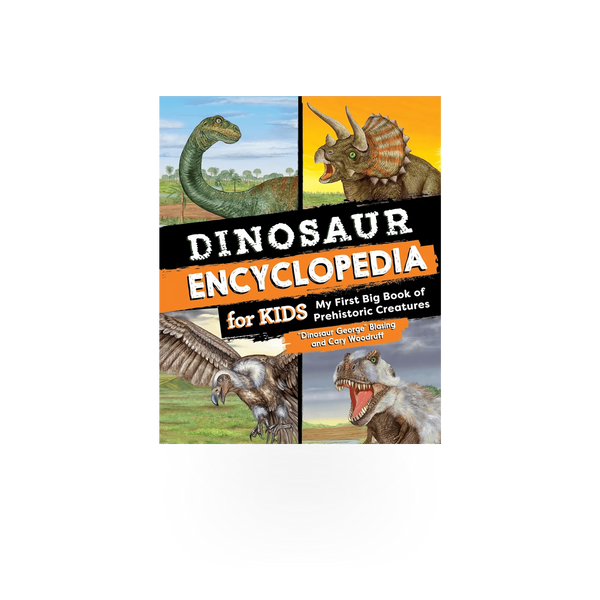 Children's dinosaur encyclopedia book by Source Books, featuring colorful illustrations of dinosaurs for kids.