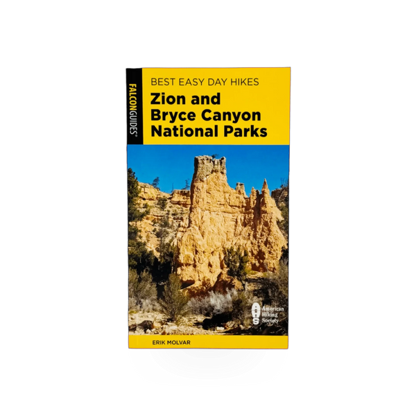 Paperback book titled "Falcon Best Easy Zion Bryce" by Simon & Schuster, featuring a colorful cover with scenic landscape images.