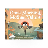 AdventureKeen "Good Morning Mother Nature" book cover featuring nature-themed artwork and title text.