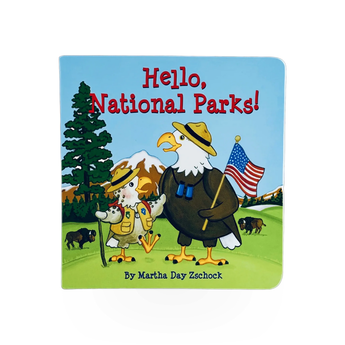 Hello National Parks board book by Arcadia Publishing, colorful pages featuring iconic national park images for children.