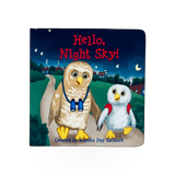 Hello Night Sky board book by Arcadia Publishing, featuring colorful illustrations of stars and night sky scenes for young children.
