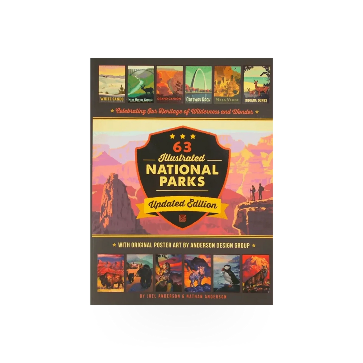 Illustrated National Parks book by Pumpernickel Press featuring colorful landscape illustrations and scenic photography on the cover.