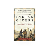 Cover of the book Indian Givers published by Penguin Random House, featuring artwork related to Indian history and culture.