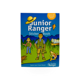 Junior Ranger sticker book by Western National Parks Assoc featuring colorful outdoor-themed illustrations and interactive pages.