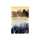 Paperback book titled Manifest Destinies by Penguin Random House, featuring a cover with abstract artwork and bold typography.
