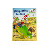 Illustration of the book "Miles And Miles Of Reptiles" by Penguin Random House, showing the colorful cover with various reptiles.