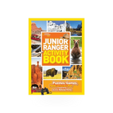 Children's activity book by Penguin Random House titled Nat Geo Kid Jr Ranger Activity, featuring colorful nature and wildlife illustrations.