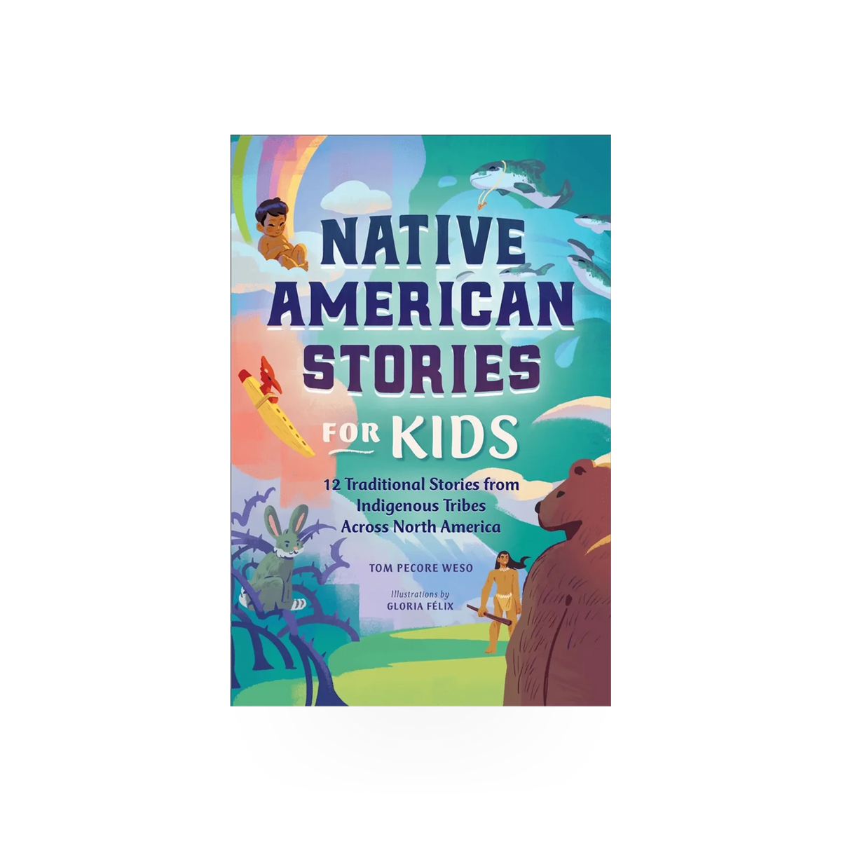 Children's book titled Native American Stories for Kids by Source Books, featuring illustrations on the cover.