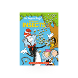 Open book titled "On Beyond Bugs" published by Penguin Random House, showing colorful illustrations on the pages.