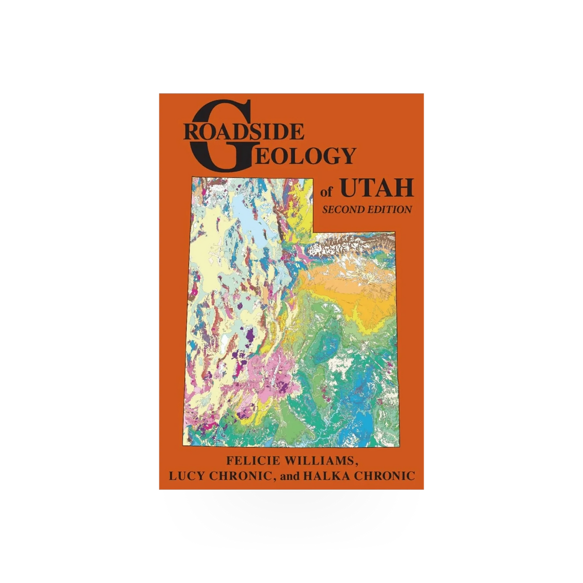 Book cover of "Roadside Geology of Utah" by Mountain Press Publishing, featuring geological maps and scenic Utah landscapes.