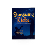 Children's stargazing book by AdventureKeen, open to pages with star charts and illustrations for young astronomy enthusiasts.