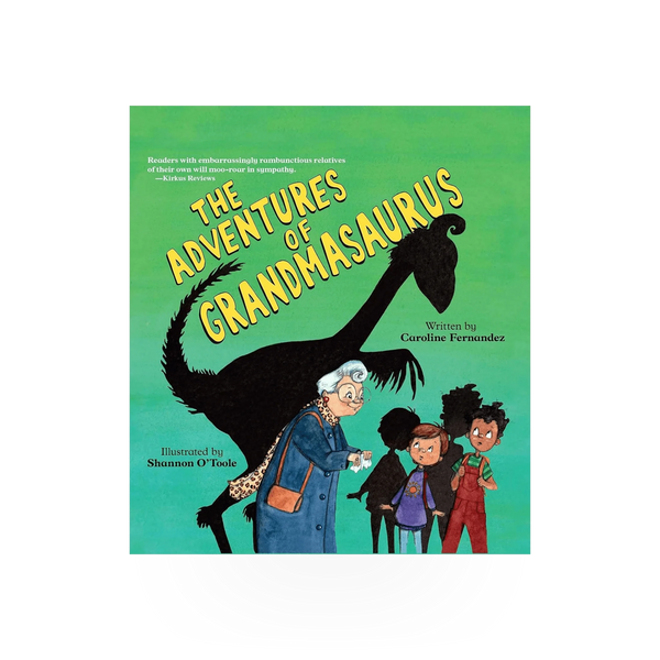The Adventures Of Grandmasaurus book by Simon & Schuster, featuring colorful dinosaur illustrations on the cover.