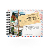 Travel Stamps US National Parks travel stamp album book with colorful pages for collecting park stamps and memorabilia.