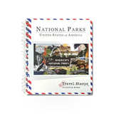 Travel Stamps travel stamp collection album, hardcover pub book with pages for organizing and displaying travel stamps.