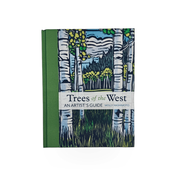 Mountaineers Books' "Trees of the West" hardcover book showing illustrations of Western tree species on the cover.