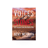 Paperback book titled Voices In The Stones by Ingram, featuring a cover with earthy tones and stone imagery.