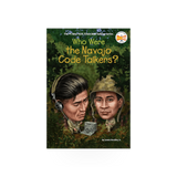 Book titled "Who Were Navajo Code Talkers" by Penguin Random House, showing the cover with Navajo imagery and text.