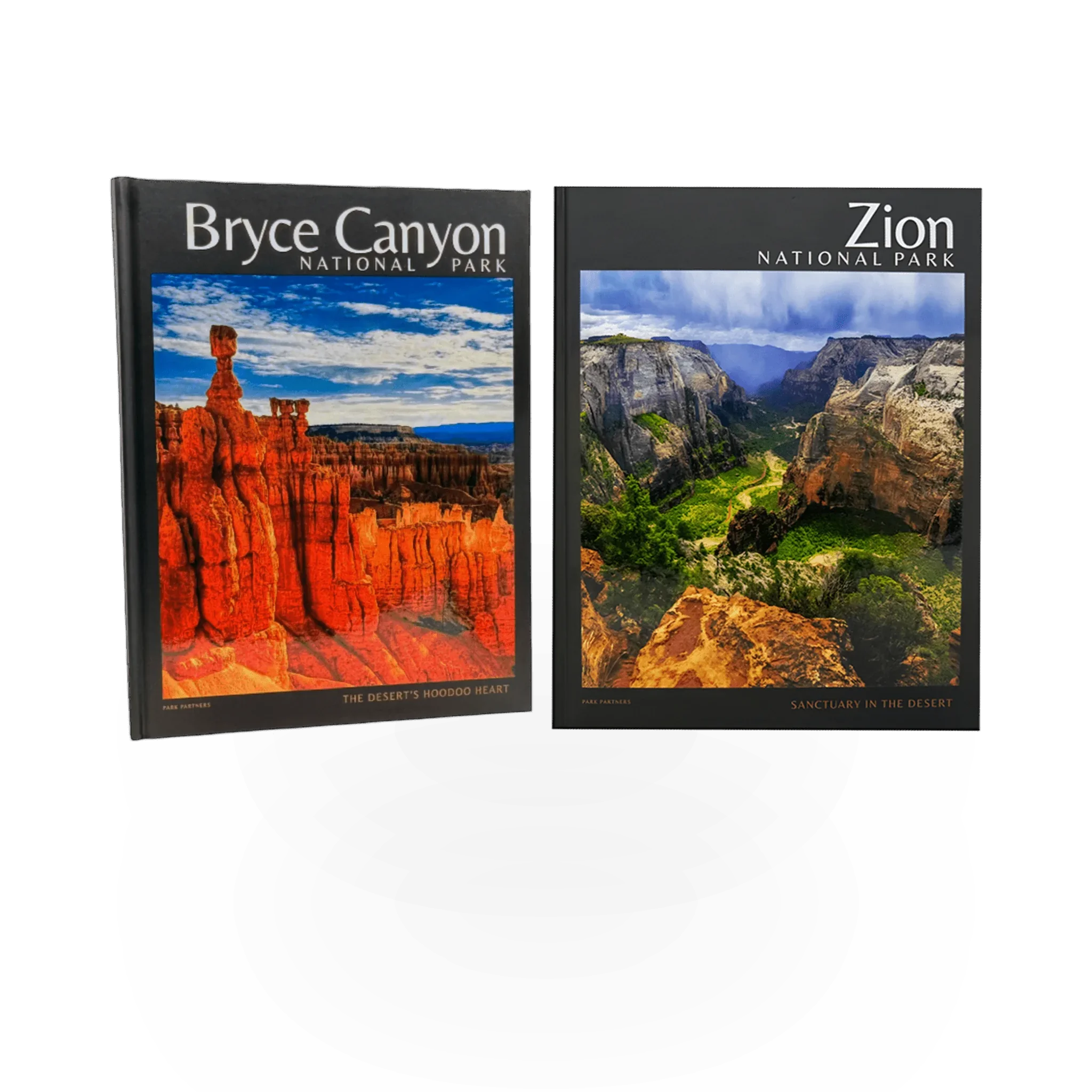 Hardcover Zion and Bryce National Parks travel book double pack by Park Partners, featuring scenic landscape images.