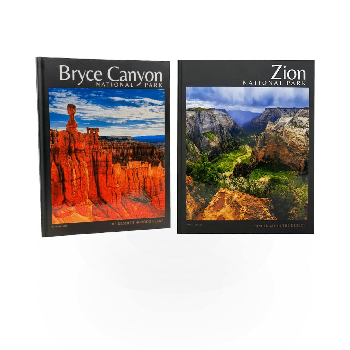 Hardcover Zion and Bryce National Parks travel book double pack by Park Partners, featuring scenic landscape images.
