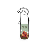 ChicoBag Company bottle sling in a colorful, patterned design, lightweight and adjustable for carrying bottles easily.